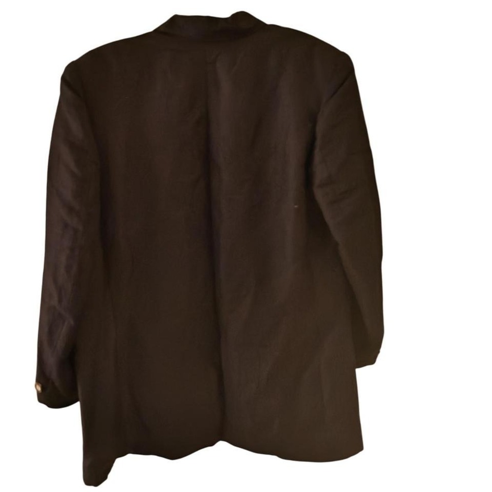 Blazer Black Lands End Vintage Linen Blend Two Button Jacket 16 - Picture 5 of 5
